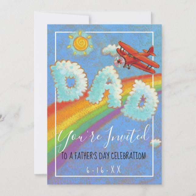 Convites Dia de os pais Brunch Plano Rainbow (Frente)