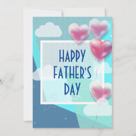 Convites Dia de os pais feliz moderno com balões azuis
