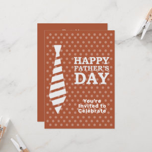 Convites Dia de os pais White Tie Brown Dots Janto Party