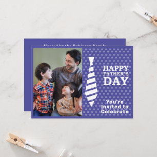 Convites Dia de os pais White Tie DK Pontos Azuis Adicionar