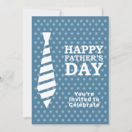 Convites Dia de os pais White Tie Light Blue Pontos Janto