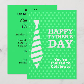Convites Dia de os pais White Tie LT Green Dots Janta Party