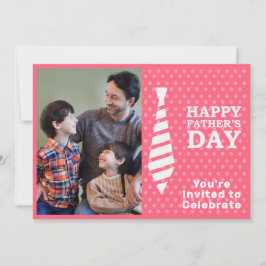 Convites Dia de os pais White Tie Pink Pontos Adicionar Fes