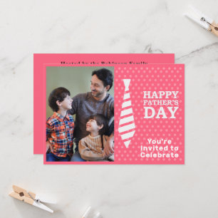 Convites Dia de os pais White Tie Pink Pontos Adicionar Fes