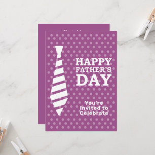 Convites Dia de os pais White Tie Purple Pontos Janto