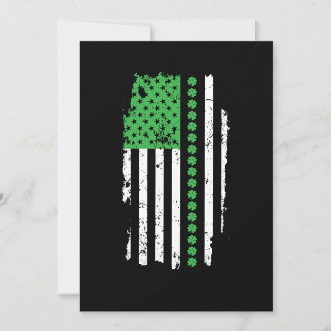 Convites Dia de São Patrício Bandeira Americano Irlandesa (Frente)