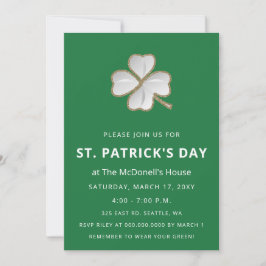 Convites Dia de São Patrício de Shamrock Elegante Simples