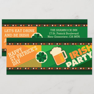 Convites Dia de São Patrício de Shamrock irlandês