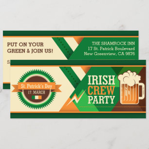Convites Dia de São Patrício de Shamrock irlandês