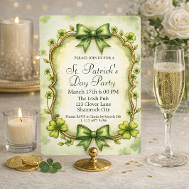 Convites Dia de São Patrício Elegante Personalizável 