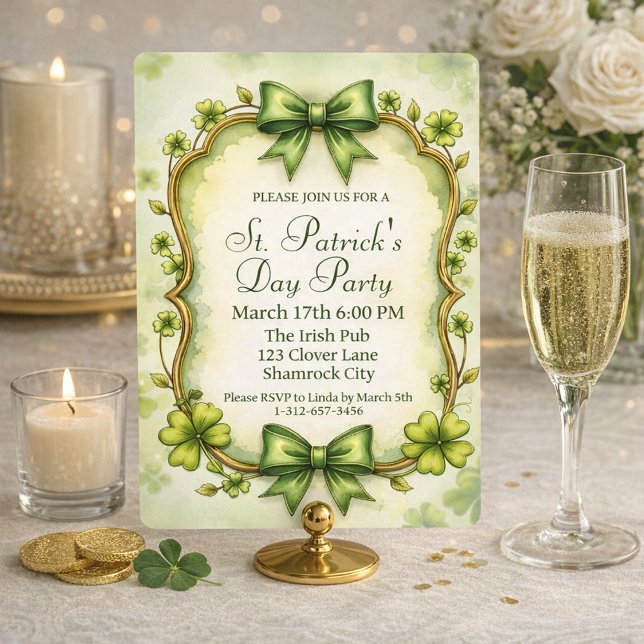 Convites Dia de São Patrício Elegante Personalizável  (Criador carregado)