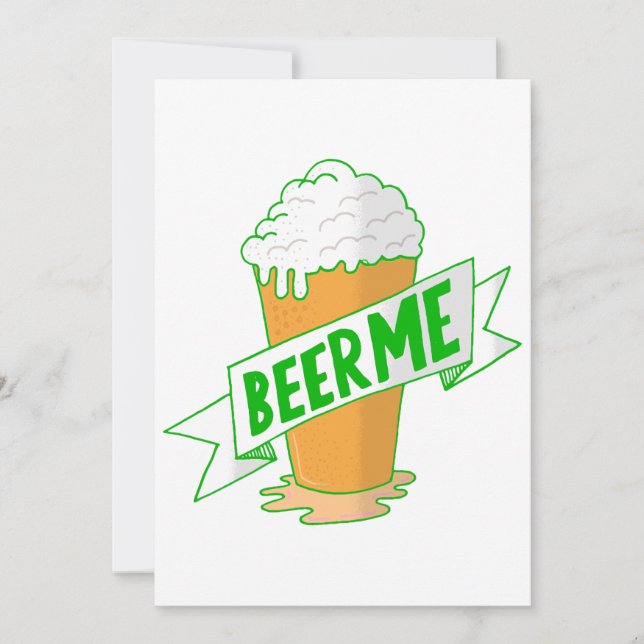 Convites dia de são patrício engraçado me dê cerveja (Frente)