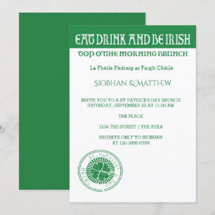 Convites Dia de São Patrício Irlandês Themed Morning Bru
