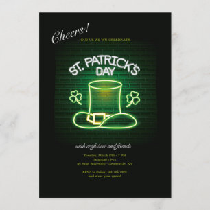 Convites Dia de São Patrício Neon