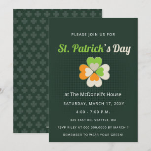 Convites Dia de São Patrício Shamrock da bandeira irlande