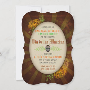 Convites Dia do Crânio do Açúcar Morto   Halloween