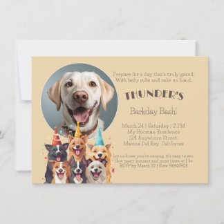 Convites Dia do latido Bash Doggo Aniversário
