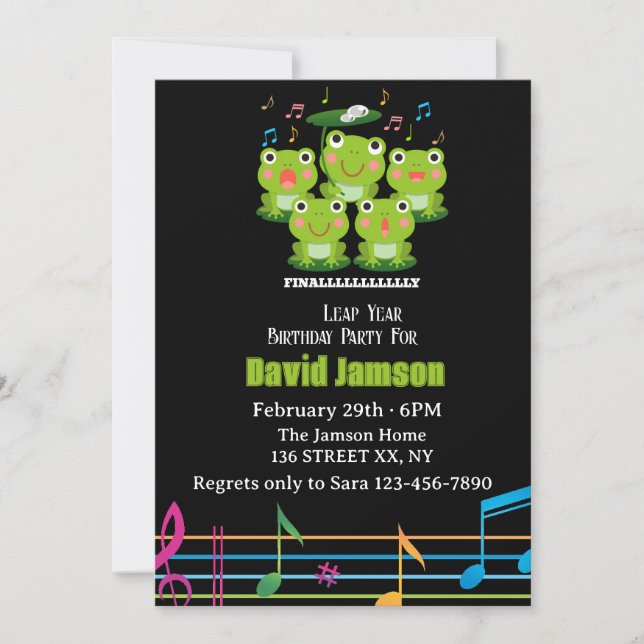 Convites Dia do Salto 29 de fevereiro, é meu nascer de aniv (Frente)