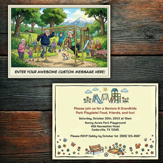 Convites Dia dos Avós e Netos no Parque Infantil (Criador carregado)