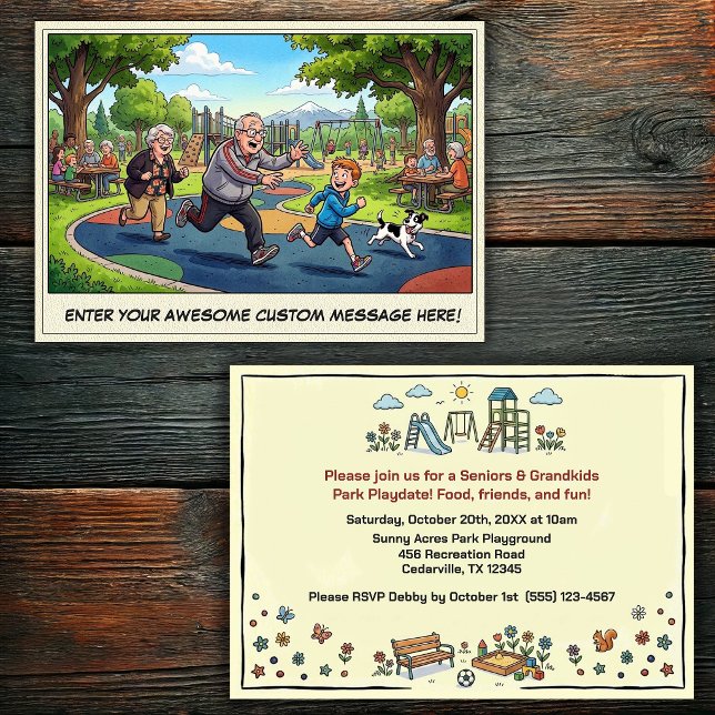 Convites Dia dos Avós e Netos no Parque Infantil (Criador carregado)