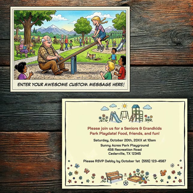 Convites Dia dos Avós e Netos no Parque Infantil (Criador carregado)