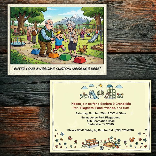 Convites Dia dos Avós e Netos no Parque Infantil (Criador carregado)