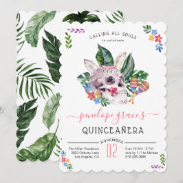 Convites Dia dos Crânios de Açúcar Quinceañera
