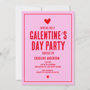 Convites Dia dos Galentinos - Partido Rosa Vermelho