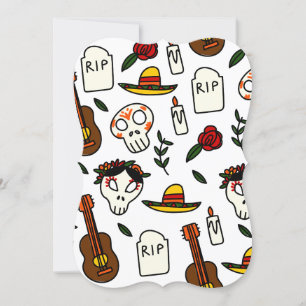 Convites dia dos mortos doodle