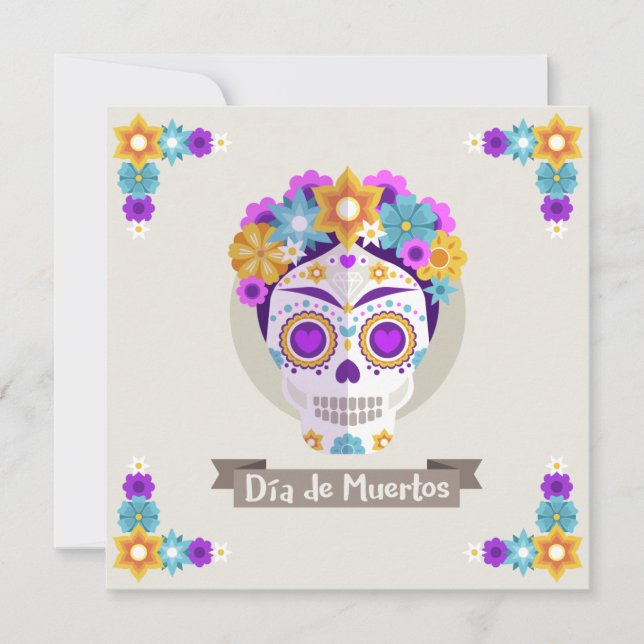 Convites Dia dos Muertos do feriado dos mortos (Frente)