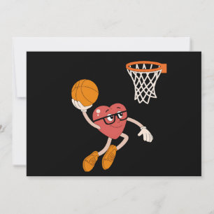 Convites Dia dos Namorados Coração Afundando Basquete Fofo
