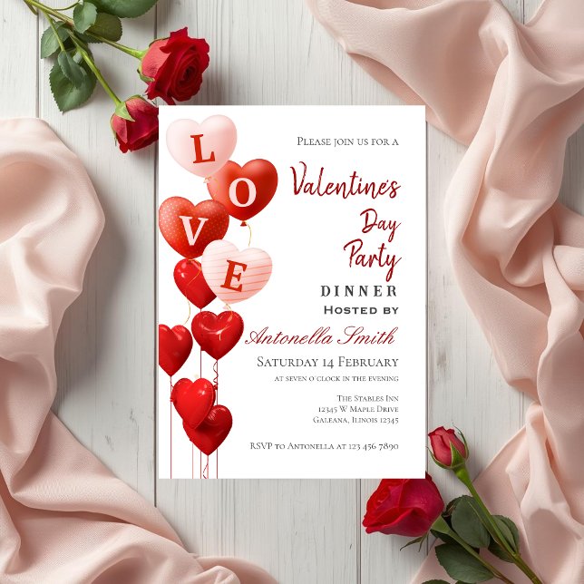 Convites Dia dos Namorados Coração Vermelho Amor (Criador carregado)