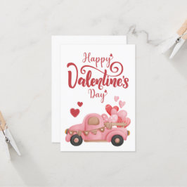 Convites Dia dos Namorados Felizes, Vermelho Rosa Ilustrado