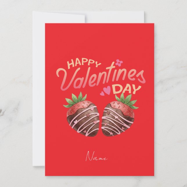 Convites Dia dos Namorados Morango Doce Personalizado  (Frente)