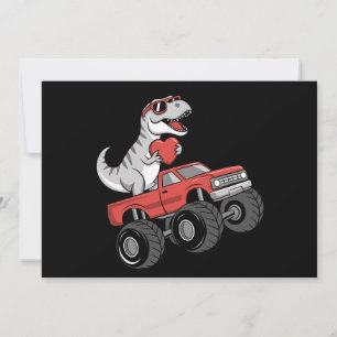 Convites Dia dos Namorados T Rex Dinossauro Pilotando Camin