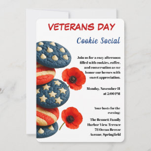 Convites Dia dos Veteranos   Celebração Social de Cookies