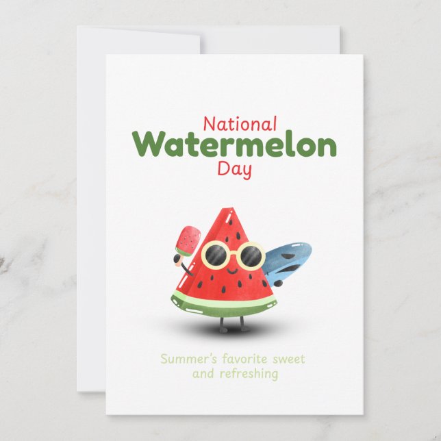 Convites Dia Nacional do Melão Cute Arte de Verão (Frente)