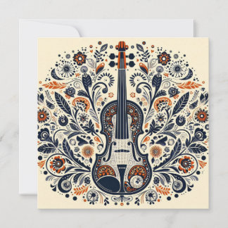 Convites Dia Nacional do Violino Adesivo de Melodia com Art