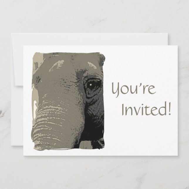Convites Dia Personalizado de Elefante no Zoo Party (Frente)