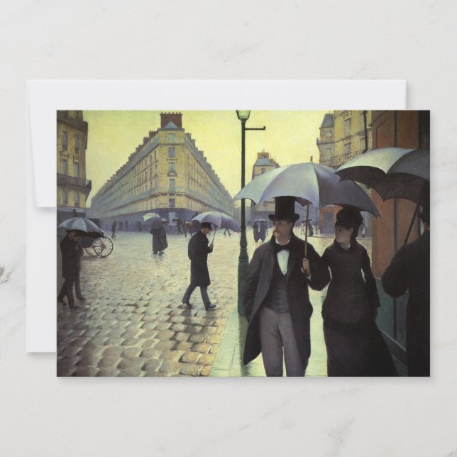 Convites Dia Rainy da Rua Paris por Gustave Caillebotte (Frente)