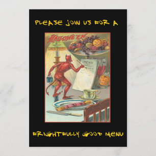 Convites Diabo do vintage no partido do Dia das Bruxas com