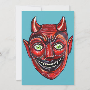 Convites Diabo Vermelho Vintage Halloweenies 