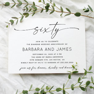 Convites Diamante 60º Aniversário de Casamento. Foto minima
