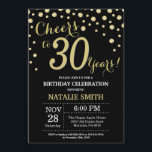 Convites Diamante aniversário de 30 anos preto e Dourado<br><div class="desc">aniversário de 30 anos com fundo de diamante preto e brilhante Dourado. Dourado Confetti. Aniversário Adulto. Homens ou Mulheres Aniversário.
Para mais personalização,  clique no botão "Personalizar" e use a ferramenta design para modificar este modelo.</div>