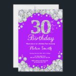 Convites Diamante de Prata e aniversário de 30 anos de Conv<br><div class="desc">Convite para aniversário de 30 anos. Diamante Rinoestone Roxo e Silver. Convite para o Elegante Birthday Bash. Aniversário Adulto. Aniversário das mulheres. Homens Aniversário.
Para mais personalização,  clique no botão "Personalizar" e use a ferramenta design para modificar este modelo.</div>