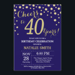 Convites Diamante Marinho azul e aniversário de 40 anos Dou<br><div class="desc">aniversário de 30 anos com Marinho Azul e Dourado fundo de diamante brilhante. Dourado Confetti. Aniversário Adulto. Homens ou Mulheres Aniversário.
Para mais personalização,  clique no botão "Personalizar" e use a ferramenta design para modificar este modelo.</div>