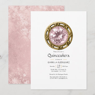 Convites Diamante Rosa Quinceañera