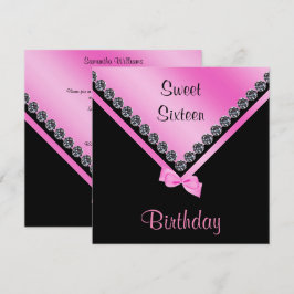 Convites Diamantes brilhantes elegantes e Arco rosa doce 16