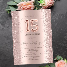 Convites Diamantes Brilho Dourado Rosa Quinceanera