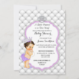 Convites Diamantes & Brilho Princesa Menina Bebê Lavanda